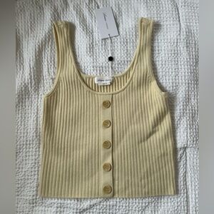 Lovers & Friends Ribbed Knit Tank in Cream